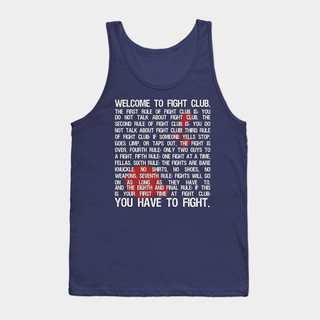 The Eight Rules of Fight Club Tank Top by SteelWoolBunny